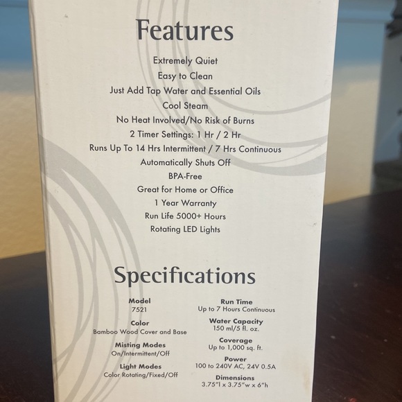 Never opened…Real Bamboo Oil Diffuser - Picture 2 of 5